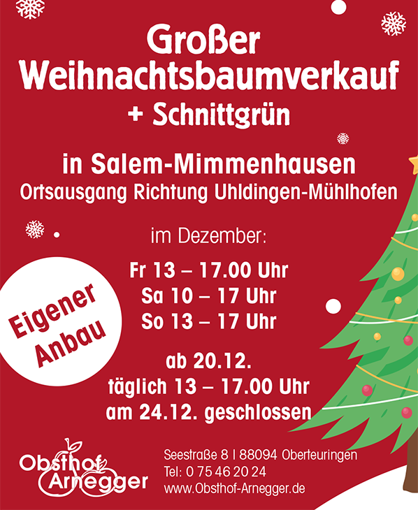 Obsthof Arnegger - Christbaumverkauf - Salem